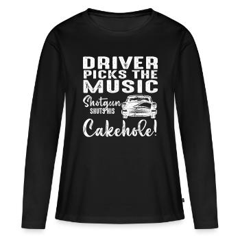 Le conducteur choisit le fusil de chasse musical ferme son trou à gâteau - T-shirt manches longues Premium bio Femme - noir - Devant - Julia (174cm)