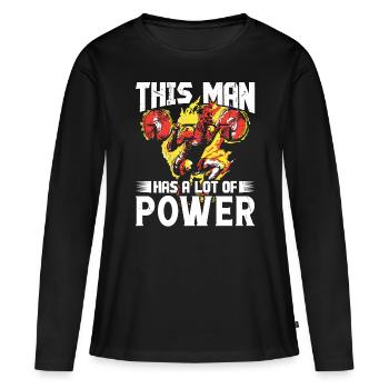Strongman Man Lot Of Power Fitness Bodybuilding - Women's Premium Organic Long Sleeve Shirt - black - Front - Julia (174cm)