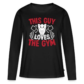 Strongman Guy Loves Gym Gym Fitness Bodybuilding - Frauen Premium Bio Langarmshirt - Schwarz - Vorne - Julia (174cm)
