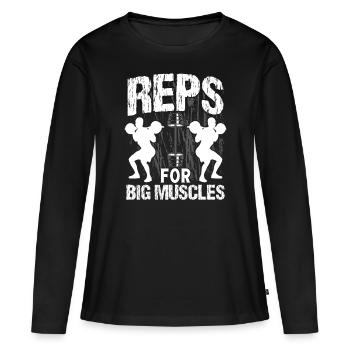 Strongman Reps For Big Muscles Gym Bodybuilding - Frauen Premium Bio Langarmshirt - Schwarz - Vorne - Julia (174cm)