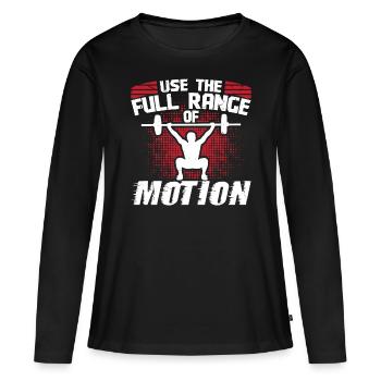 Strongman gamme complète de Motion Gym Musculation - T-shirt manches longues Premium bio Femme - noir - Devant - Julia (174cm)