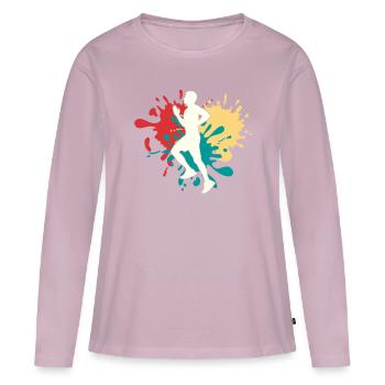 Jogging Jogger Silhouette - Women's Premium Organic Long Sleeve Shirt - dusky pink - Front - Julia (174cm)