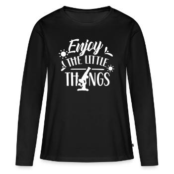 Enjoy the little things Microscopes Microscope - Women's Premium Organic Long Sleeve Shirt - black - Front - Julia (174cm)