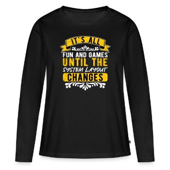 Assurance vendeur d’assurance - T-shirt manches longues Premium bio Femme - noir - Devant - Julia (174cm)