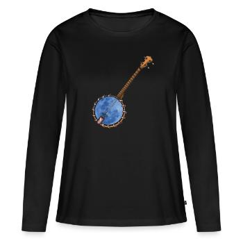 Chemises Banjo Pour Hommes Bluegrass Appalachia Folk - T-shirt manches longues Premium bio Femme - noir - Devant - Julia (174cm)