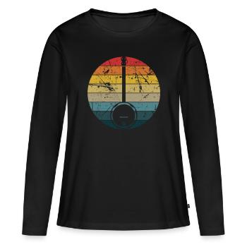 Chemises Banjo Pour Hommes Bluegrass Appalachia Folk - T-shirt manches longues Premium bio Femme - noir - Devant - Julia (174cm)