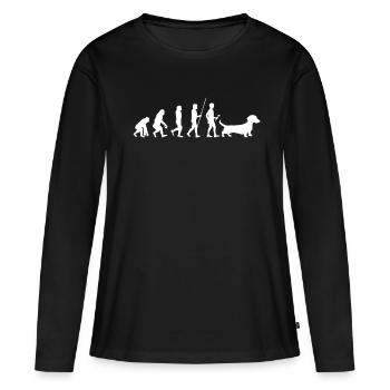 Dachshund Geschenk Dixie Wiener Doxie Dackel - Frauen Premium Bio Langarmshirt - Schwarz - Vorne - Julia (174cm)