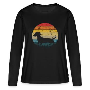 Dachshund Gift Dixie Viennese Doxie Dachshund - Women's Premium Organic Long Sleeve Shirt - black - Front - Julia (174cm)