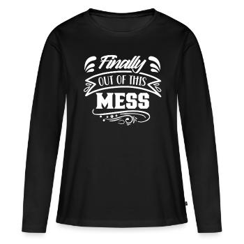 Enfin sortis du pétrin les retraités - T-shirt manches longues Premium bio Femme - noir - Devant - Julia (174cm)