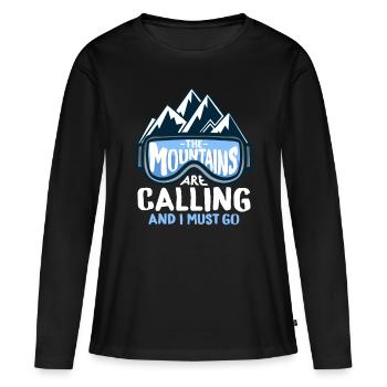 Les montagnes m’appellent et je dois y aller en hiver - T-shirt manches longues Premium bio Femme - noir - Devant - Julia (174cm)