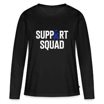 Darmkrebs Support Squad Darmkrebs bewusst - Frauen Premium Bio Langarmshirt - Schwarz - Vorne - Julia (174cm)
