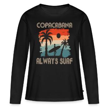 Copacabana Surfing Rio Holiday Sea Beach Sun - Women's Premium Organic Long Sleeve Shirt - black - Front - Julia (174cm)