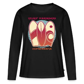 Rio Copacabana Surf Paradise Holiday Sea Beach Sun - Women's Premium Organic Long Sleeve Shirt - black - Front - Julia (174cm)