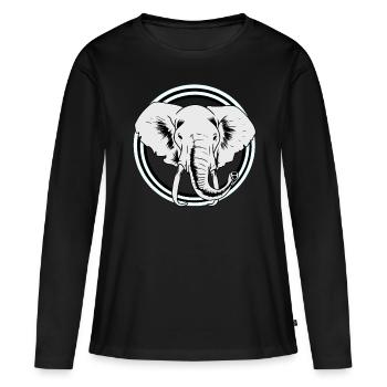 Eléphant Afrique Eléphants Faune Zoo Pachydermes - T-shirt manches longues Premium bio Femme - noir - Devant - Julia (174cm)