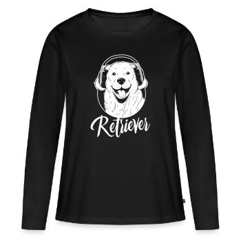 Retriever Chien de compagnie Dictons Retrievers - T-shirt manches longues Premium bio Femme - noir - Devant - Julia (174cm)