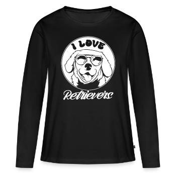 J’adore Retriever Pet Retrievers Dog - T-shirt manches longues Premium bio Femme - noir - Devant - Julia (174cm)