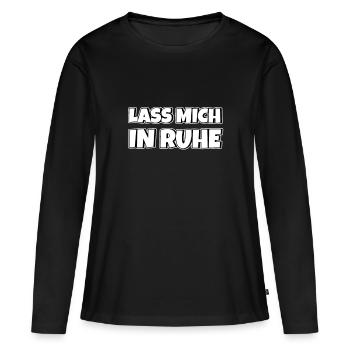 Lass mich in Ruhe - Frauen Premium Bio Langarmshirt - Schwarz - Vorne - Julia (174cm)