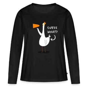 Drôle devinez quoi? Chicken Butt!humoriste - T-shirt manches longues Premium bio Femme - noir - Devant - Julia (174cm)