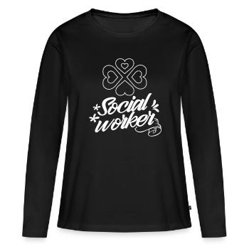 Social Worker Profession Social Work Social Worker - Women's Premium Organic Long Sleeve Shirt - black - Front - Julia (174cm)