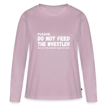 Lycée Wrestling Maman Papa Cadeau pour les filles Wrest - T-shirt manches longues Premium bio Femme - rose poudré - Devant - Julia (174cm)