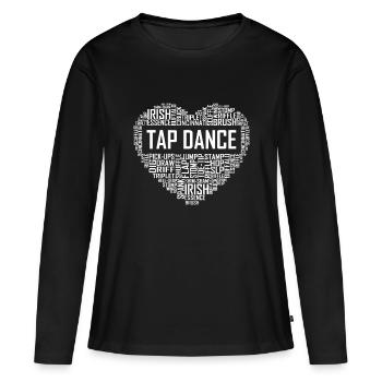 I Love Tap Dance Dog Lover Dancer Gifts for Women - Women's Premium Organic Long Sleeve Shirt - black - Front - Julia (174cm)