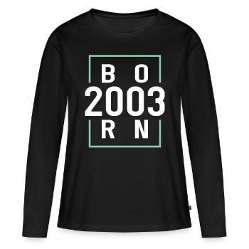 20th birthday born 2003 born 2003 - Women's Premium Organic Long Sleeve Shirt - black - Front - Julia (174cm)