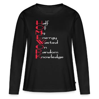 L’école et l’ironie. Un mélange dangereux ! - T-shirt manches longues Premium bio Femme - noir - Devant - Julia (174cm)