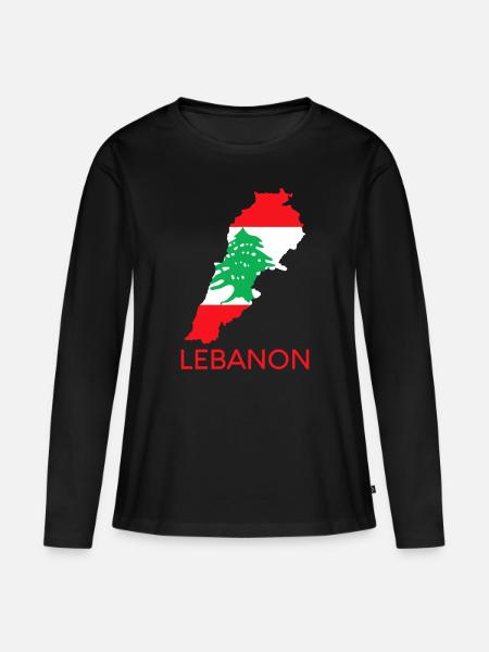 Lebanon Flag Cedar Tree Beirut Lebanese Arabic Ara - Women's Premium Organic Long Sleeve Shirt - black