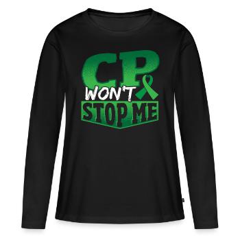 CP ne m’arrêtera pas Paralysie cérébrale Paralysie guerrière - T-shirt manches longues Premium bio Femme - noir - Devant - Julia (174cm)