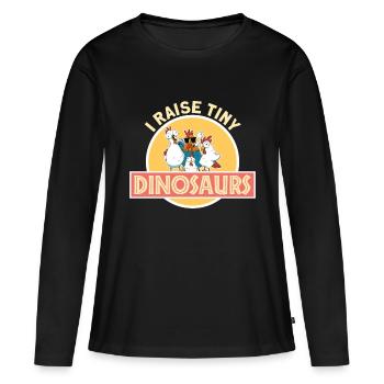 J’élève un minuscule dinosaure éleveur de coq de poulet Dino - T-shirt manches longues Premium bio Femme - noir - Devant - Julia (174cm)