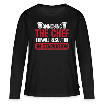 Ennuyer le chef entraînera - T-shirt manches longues Premium bio Femme - noir - Devant - Julia (174cm)