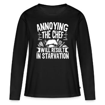 Ennuyer le chef entraînera - T-shirt manches longues Premium bio Femme - noir - Devant - Julia (174cm)