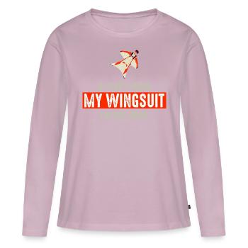 Wingsuit fliegen Base Jumping Fallschirmspringen Wingsuiting - Frauen Premium Bio Langarmshirt - Altrosa - Vorne - Julia (174cm)