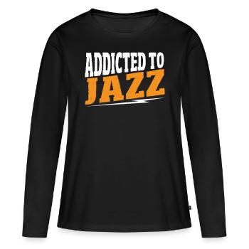 Accro au jazz jazz musique jazz jazz auditeur - T-shirt manches longues Premium bio Femme - noir - Devant - Julia (174cm)