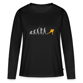 Fullback Evolution American Football Geschenk - Frauen Premium Bio Langarmshirt - Schwarz - Vorne - Julia (174cm)