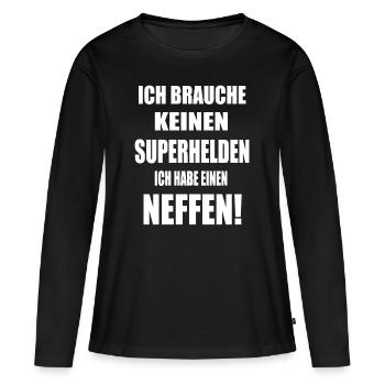 Neffe Geburtstag - Frauen Premium Bio Langarmshirt - Schwarz - Vorne - Julia (174cm)