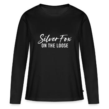 Graues Haar Grauer Silberfuchs Auf der Loosehair Restora - Frauen Premium Bio Langarmshirt - Schwarz - Vorne - Julia (174cm)