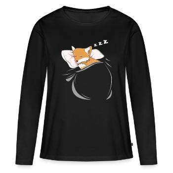 Fox Sleeping Animal Pajamas Nap PJs Outfit Gift Fo - Women's Premium Organic Long Sleeve Shirt - black - Front - Julia (174cm)