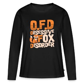 Fox Gifts for Fox Lovers Women Vintage Red Foxes S - Women's Premium Organic Long Sleeve Shirt - black - Front - Julia (174cm)