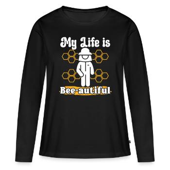 Beekeeper My Life Is Bee-autiful Honey Bee Beekeeping - Women's Premium Organic Long Sleeve Shirt - black - Front - Julia (174cm)