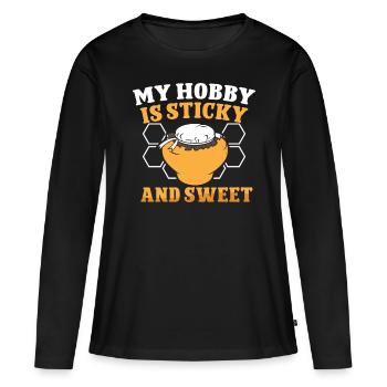 Beekeeper My Hobby Is Sticky And Sweet Bee Beekeeping - Women's Premium Organic Long Sleeve Shirt - black - Front - Julia (174cm)