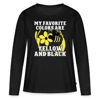 Beekeeper Favorite Colors Yellow & Black Bee Beekeeping - Women's Premium Organic Long Sleeve Shirt - black - Front - Julia (174cm)