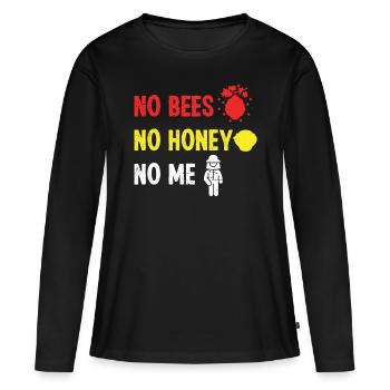 Apiculteur Pas d’abeilles Pas de miel Pas de moi Abeilles Apiculture - T-shirt manches longues Premium bio Femme - noir - Devant - Julia (174cm)