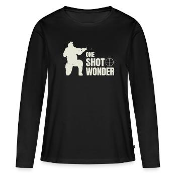 FPS Gamer One Shot Wonder Fun Gaming - T-shirt manches longues Premium bio Femme - noir - Devant - Julia (174cm)