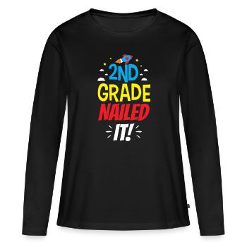 Zweite Klasse Volltreffer Lehrer Zweitklässler - Frauen Premium Bio Langarmshirt - Schwarz - Vorne - Julia (174cm)