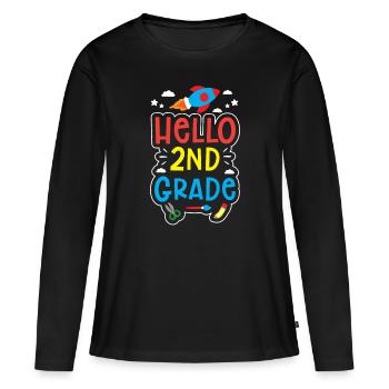 Allô 2ème classe Deuxième classe Deuxième année - T-shirt manches longues Premium bio Femme - noir - Devant - Julia (174cm)