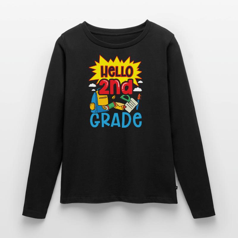 Hello 2nd Class Second Class Second Grader Women's Premium Organic Long Sleeve Shirt
