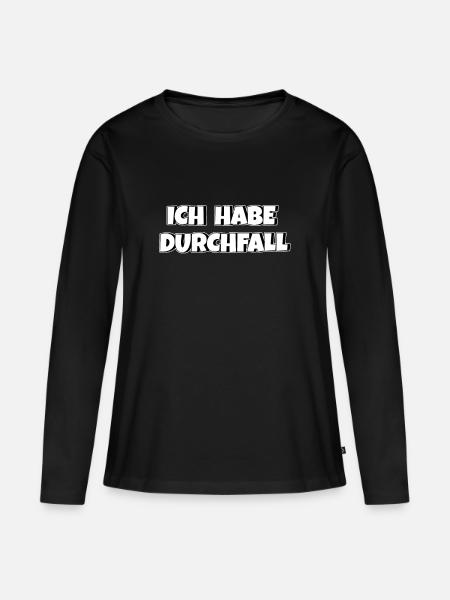 Ich habe Durchfall - Frauen Premium Bio Langarmshirt - Schwarz