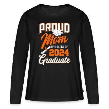 Stolze Mutter Der Abschlussklasse 2024 - Frauen Premium Bio Langarmshirt - Schwarz - Vorne - Julia (174cm)