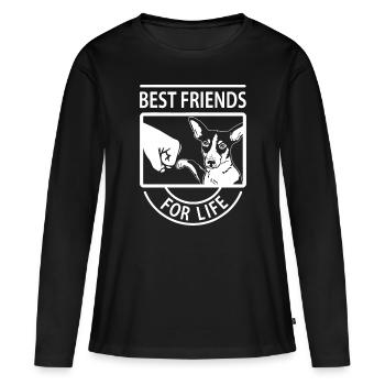 Rat Terrier - Beste Freunde fürs Leben - Frauen Premium Bio Langarmshirt - Schwarz - Vorne - Julia (174cm)